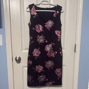 White House Black Market Pink V-Neck Sheath Mini Dress